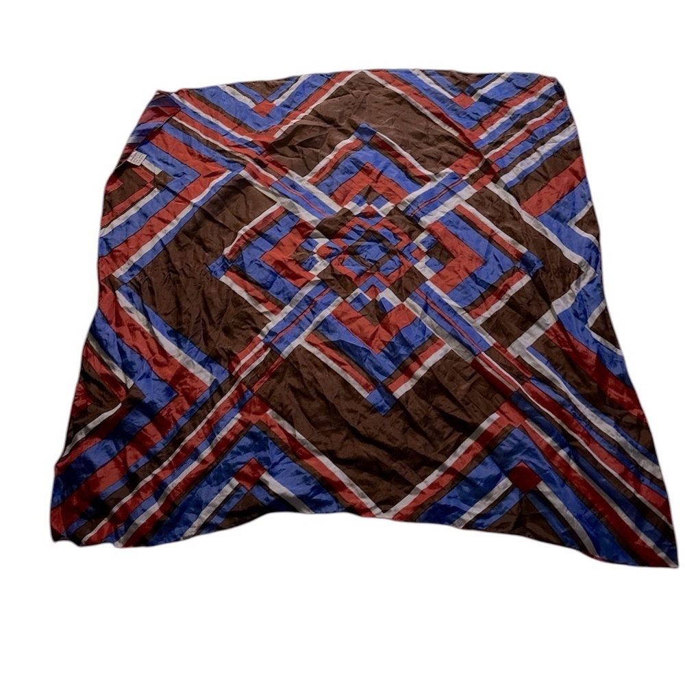 Vintage silk Geometric Multicolor scarf